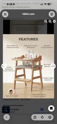 Wooden baby high chair - wooden,