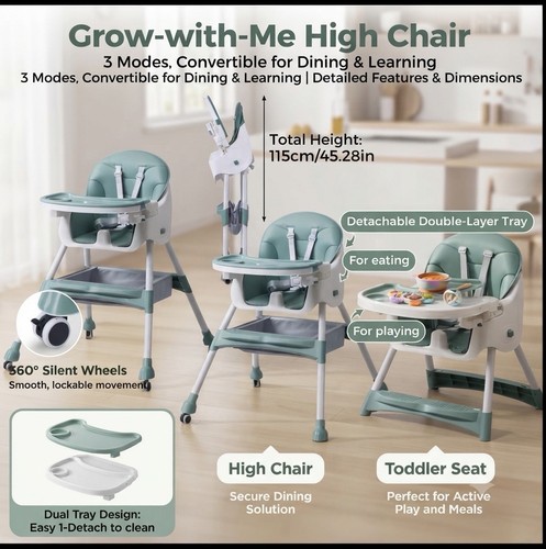 Baby high chair - 3-in-1,