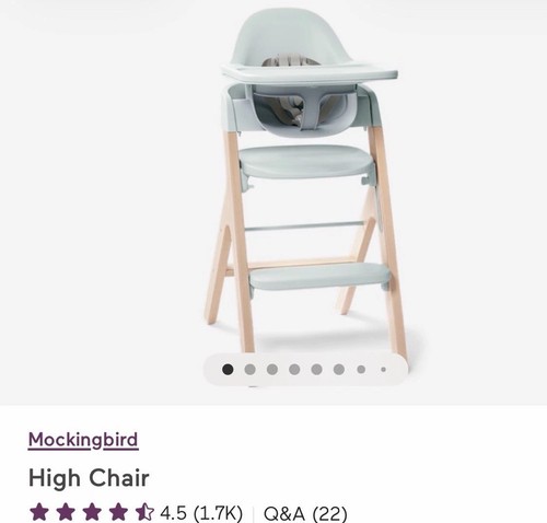 Mockingbird high chair mint - high,