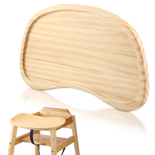Baby wooden high chair - high, tray