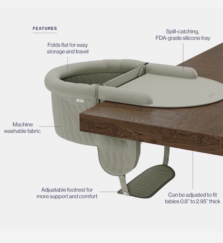 Lalo hook high chair sage - chair-,